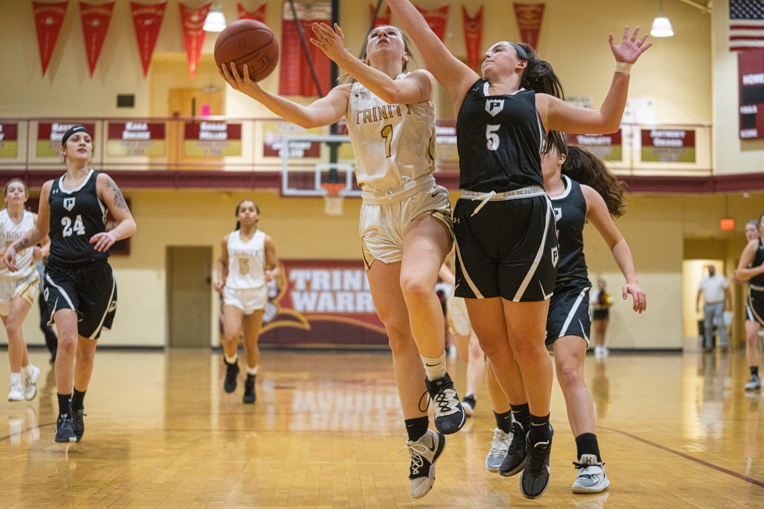 Trinity's Jenna Barnett leads romp of Clay-Battelle 73-46